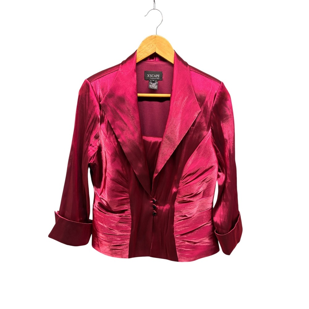 Xscape‎ Magenta Evening Dress Suit Set Jacket & Top Women's 12 Formal Party